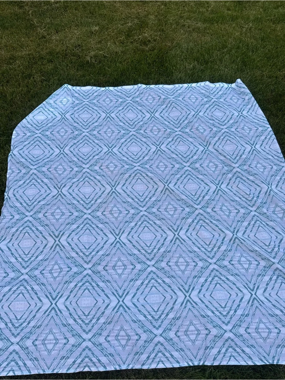 Commonwealth Teal Blue Geometric Shower Curtain
